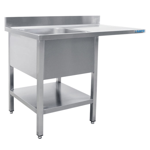 SARO Spoeltafel met 2 wasbakken, links - 700 mm diepte, 1200 mm
