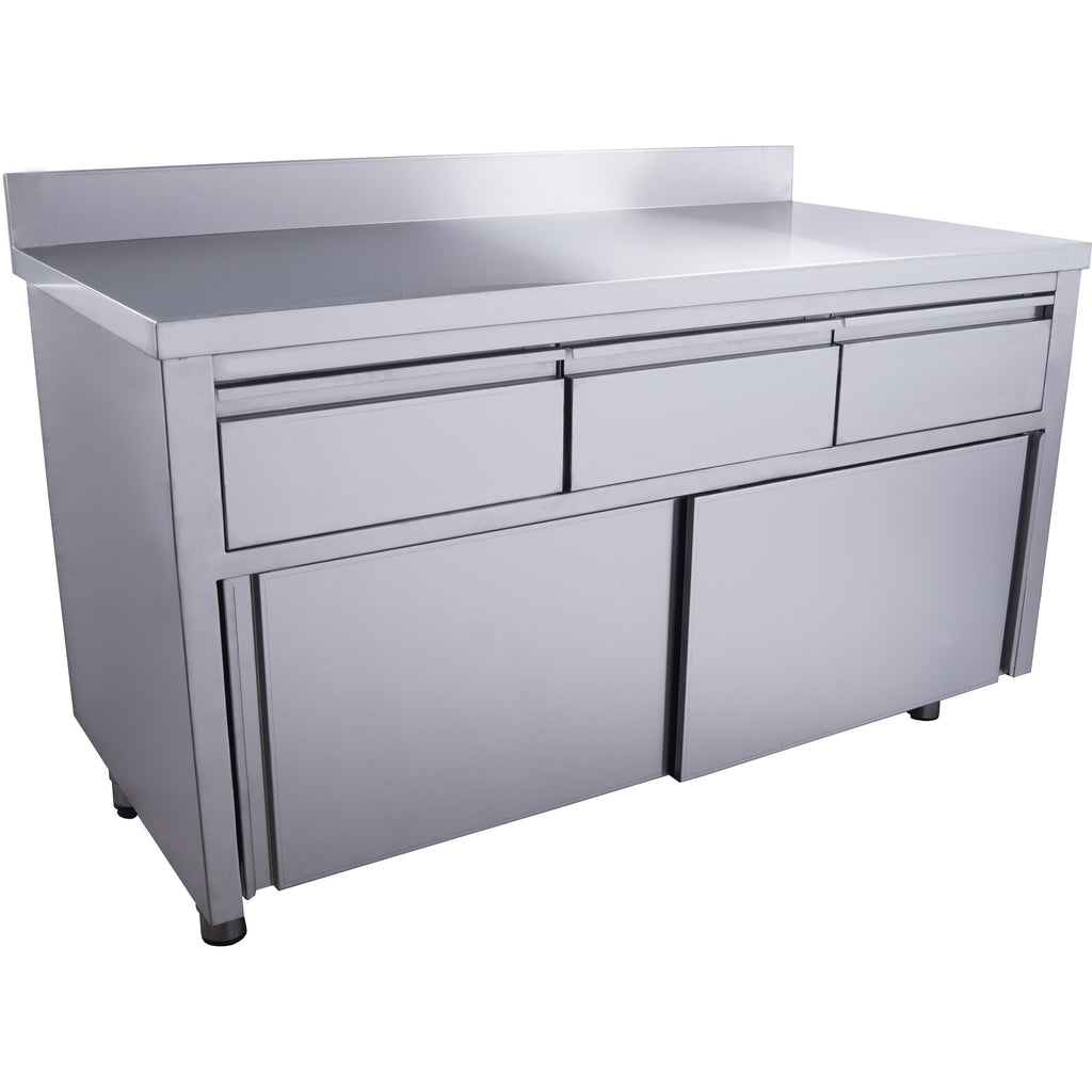 SARO Sliding door cabinet - 3 drawers. with upstand by Saro, view 5