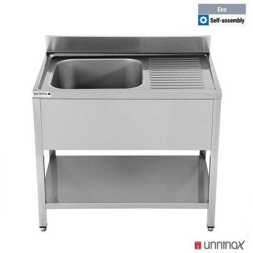 RVS spoeltafel 1200x600xH850 mm spoelbak links Unninox SPL12060L1