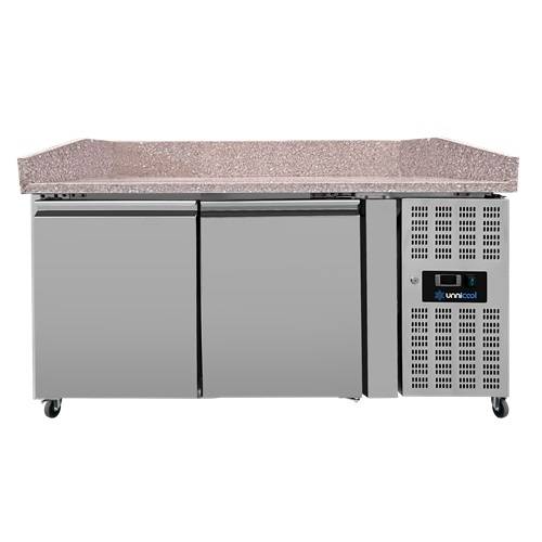 Pizzakoelwerkbank 2 deuren Unninox UNN2600TN - 151x80x100 cm