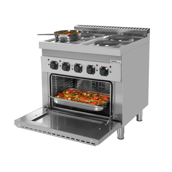 Electric range 4 cooking plates with electric oven Unninox E70FEO20
