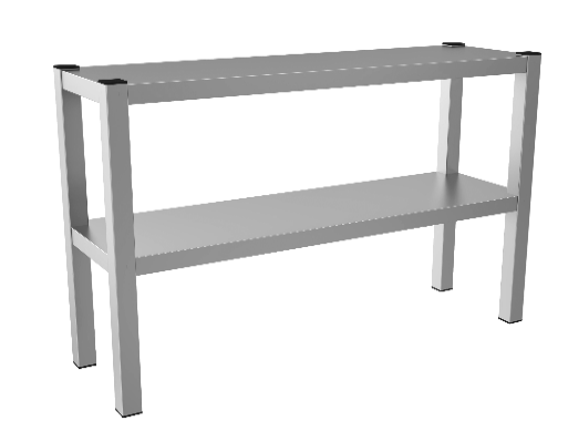 RVS etagère met 2 legborden