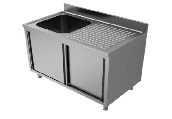 SINK WITH SLIDING DOORS