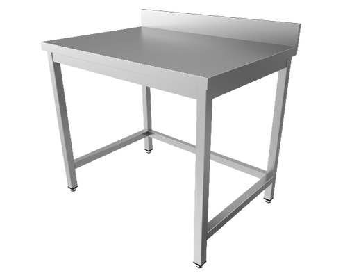 RVS werktafel zonder onderblad, met opstaande rand, 700 mm diep