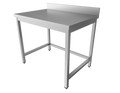 S/S Work Table Without Undershelf - Upstand (600) (WTF-706085-S)
