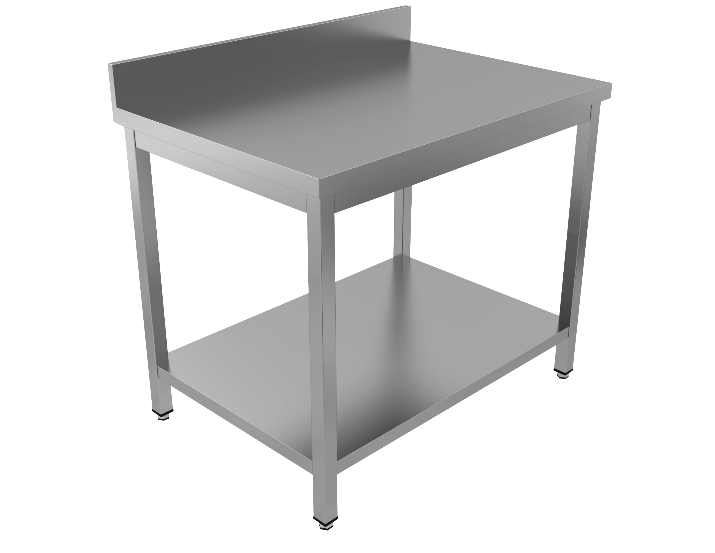 S/S Work Table With Undershelf + Upstand (600)