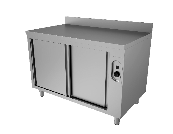 S/S Heated Cupboard With Upstand 700