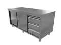 S/S Work Table With Sliding Doors & Drawers Right 600