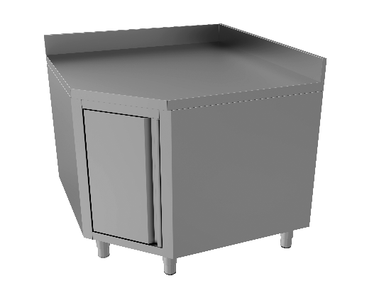 S/S Corner Working Table With Door Tables (WT-10010085-SC70)