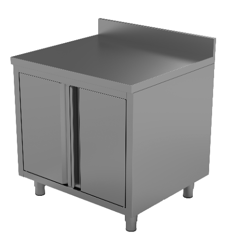WORK TABLE WITH SWING DOORS WITH UPSTAND 600