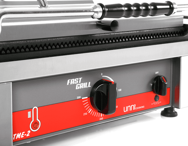 Contact grill Unninox TME-2 - grooved cooking surface 460x300 mm (cast iron)