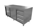 S/S Work Table With Sliding Doors & Drawers Right 700