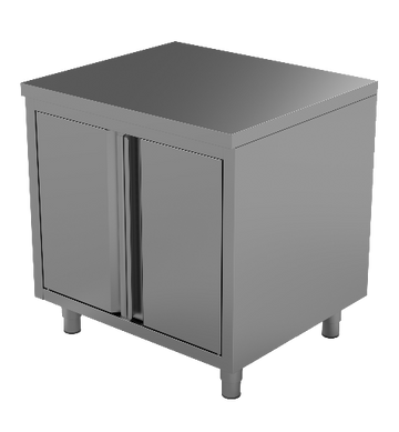 RVS werktafel met draaideuren, 700 mm diep Unninox