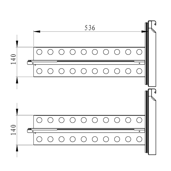 Drawer set 1/2 standard Unninox SET2-700