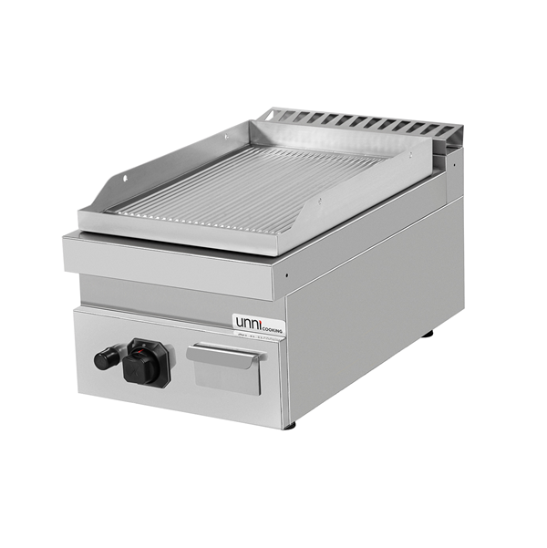 Gas griddle- grooved/chrome Unninox G70GP10B+GC