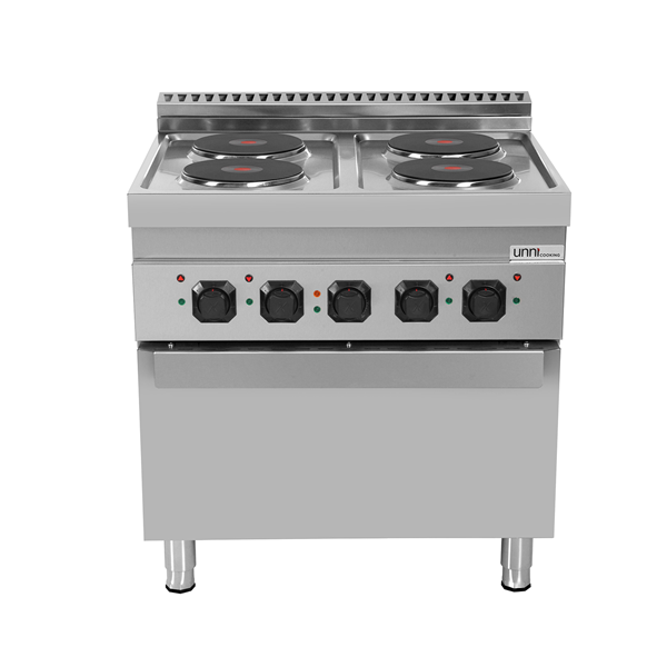 Electric range 4 cooking plates with electric oven Unninox E70FEO20