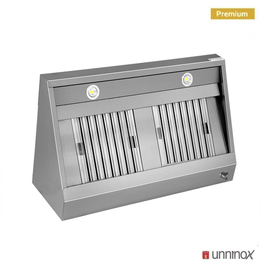 RVS wandafzuigkap, 700 mm diep Unninox