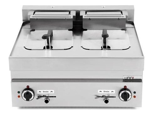 Elektrische friteuse 65-line met dubbele kuip en aftapkraan