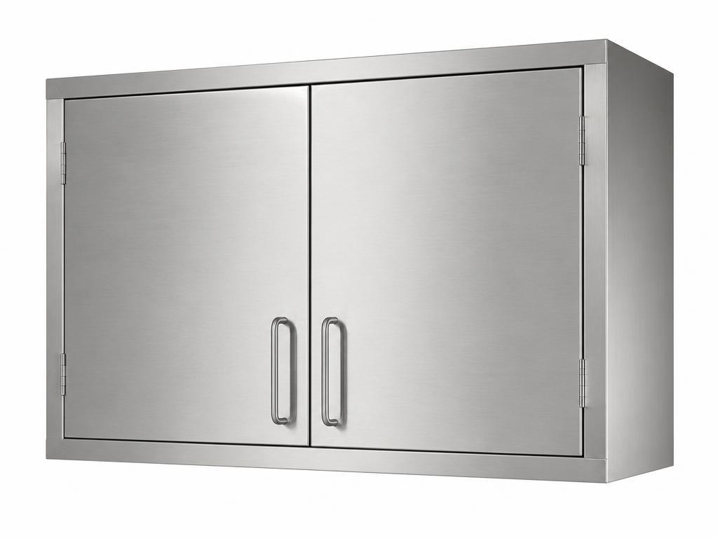 RVS wandkast met twee klapdeuren voor wandmontage